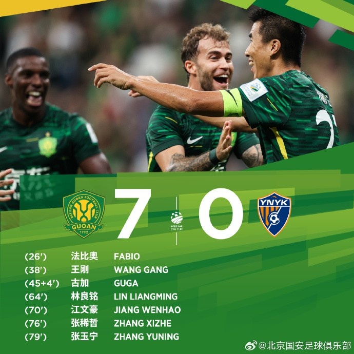 必赢app-北京国安主场7-0战胜云南玉昆，球队历史上第7次晋级足协杯决赛